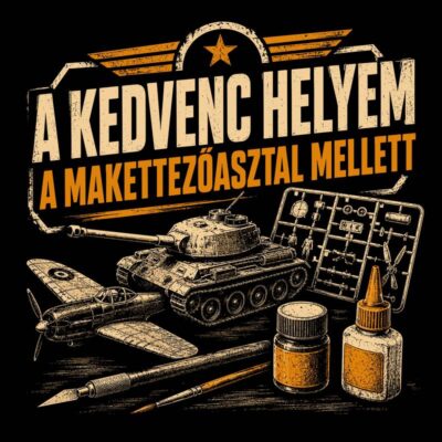 Makettező asztal mellett